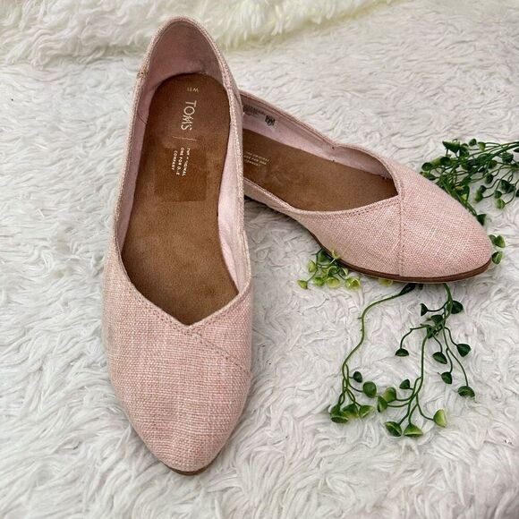 TOMS Women's Jutti Neat‎ Slip-On Comfy Ortholite Flats Almond Toe in pink sz 11 - Picture 1 of 8